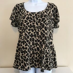 Torrid Peplum Top Cheetah Print Size 2
